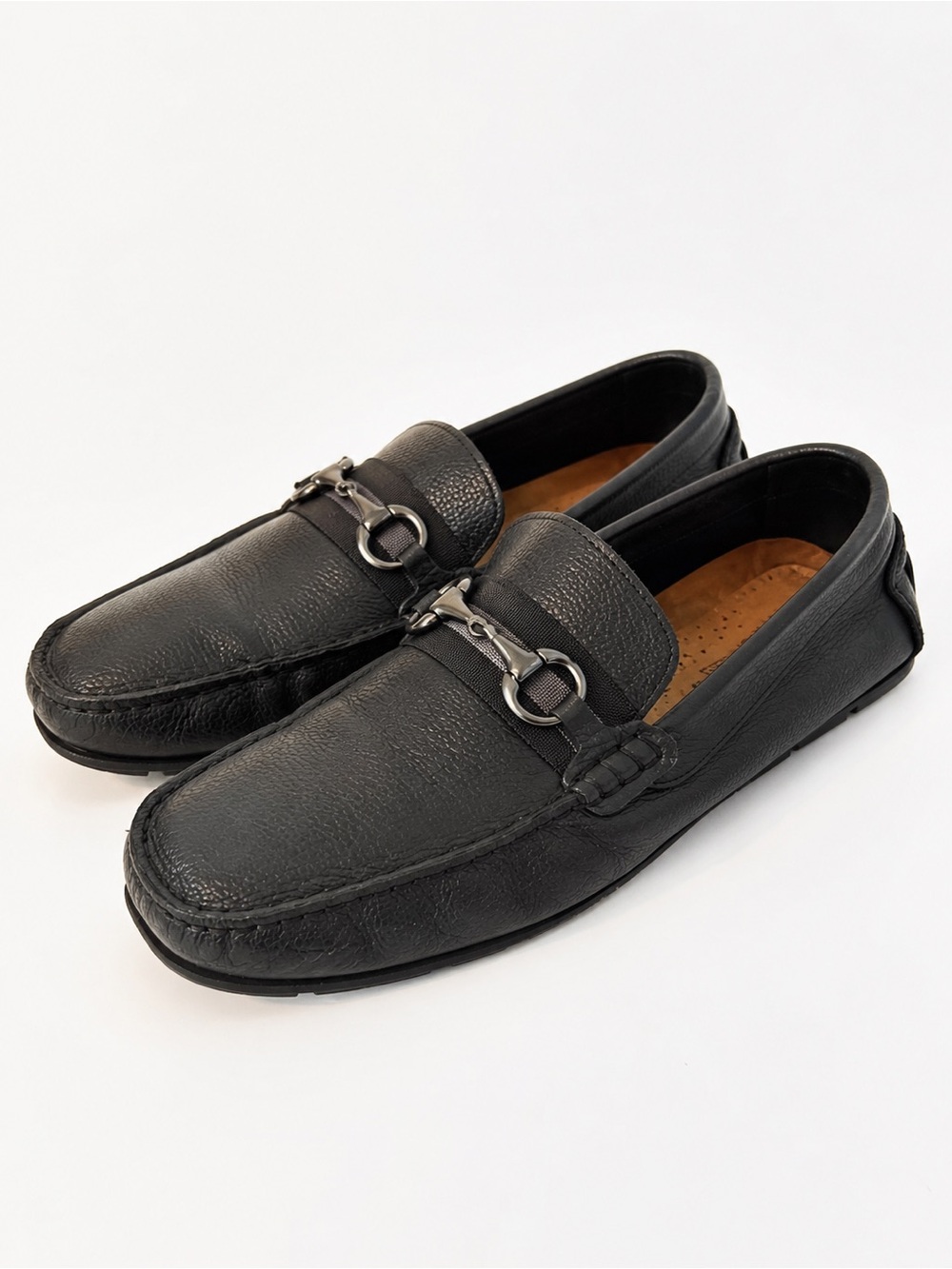 Giorgio Brutini Horsebit Leather Driving Loafers Men’s US 12M Black